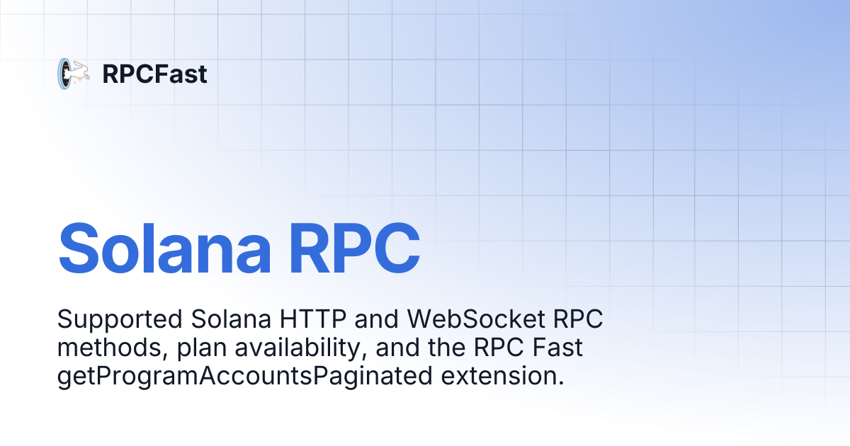 Solana RPC Methods | RPCFast